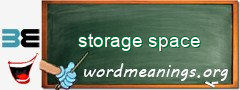 WordMeaning blackboard for storage space